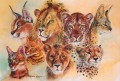 Wild-Cats of South Africa Wild-Cats of South Africa. Watercolour. 950 x 610 mm. Sold