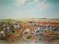 Silvermere landscape Sheep farm landscape painting