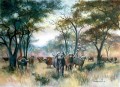 Herd of Buffalo Herd of Buffalo. Watercolour. 700 x 500 mm. sold
