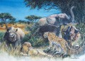 Bushveld Big Five Bushveld Big Five. Watercolour. sold