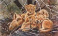 Lion Cubs Lion Cubs. watercolour. 350 x 250 mm. sold