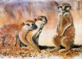 Three Meercats Three Meercats. watercolour. sold.