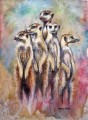 Five Meercats on Rice-Paper Five Meercats on Rice-Paper. 570 x 410 mm. sold