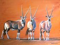 Gemsbok on the Sand Dunes Gemsbok on the Sand Dunes. Watercolour & Gouache. 620 x 430 mm. Sold