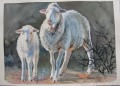 Ewe & Lamb Sheep painting