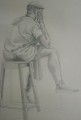 Art school model, Figure drawing class. Art school model, Figure drawing class. Pencil