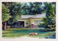 Roosterhoek Roosterhoek Farm House. 250 x 350 mm. Watercolour. (Sold)