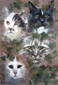 Ivy Cats.  watercolour & gouache. 620 x 430 mm. sold