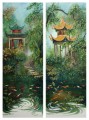 Pavillions of Changsha. China paintings of the Pavillions of Changsha. China