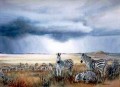 Zebra landscape. Zebra landscape. watercolour 700 x 500 mm. sold