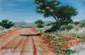 Painting of Kalahari Road & Weaver Nests