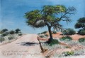 painting of Kalahari road. Koupan.