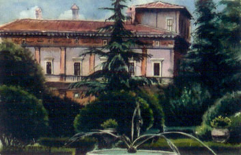Painting of 'Villa Chigi'. Italy